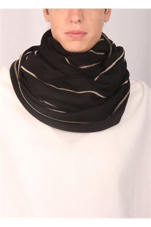 Wool shrug with gold colour stripes Art Tricot | 2016142ORO